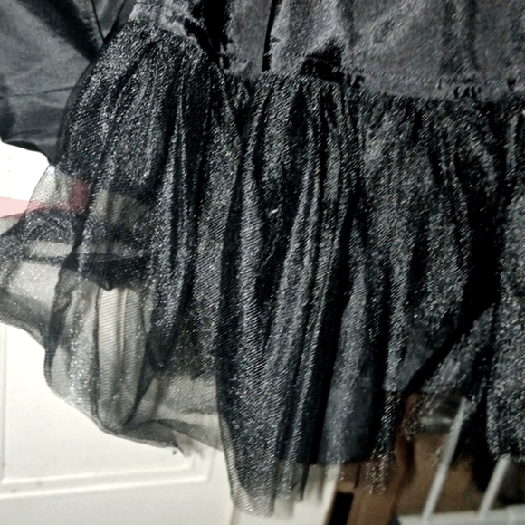 LAUNDRY by SHELLI SEGAL-EUC-BLACK-DRESS- TULLE-UNDER-SWEETHEART NECKLINE-BELTED - Picture 6 of 9